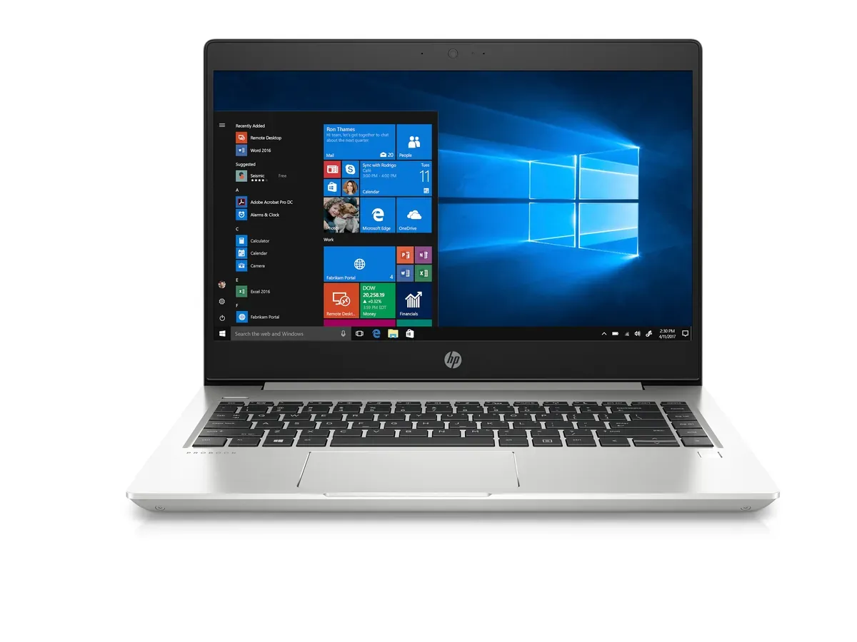 HP ProBook 440 G6 opin, séð að framan – skjár og lyklaborð