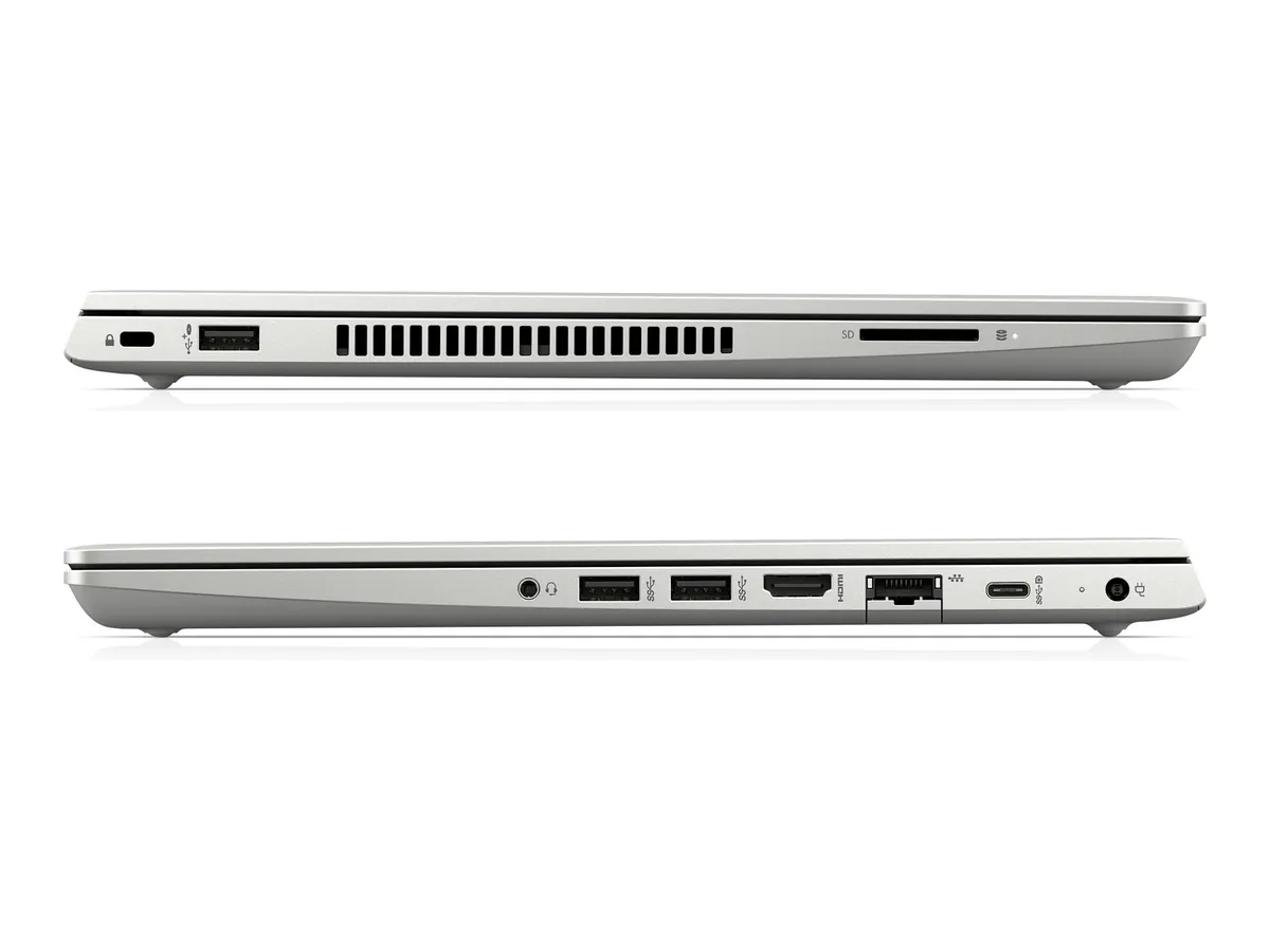 Hliðar HP ProBook 440 G6 með tengjum: USB, USB-C, HDMI, netsnúra og SD-kortalesari